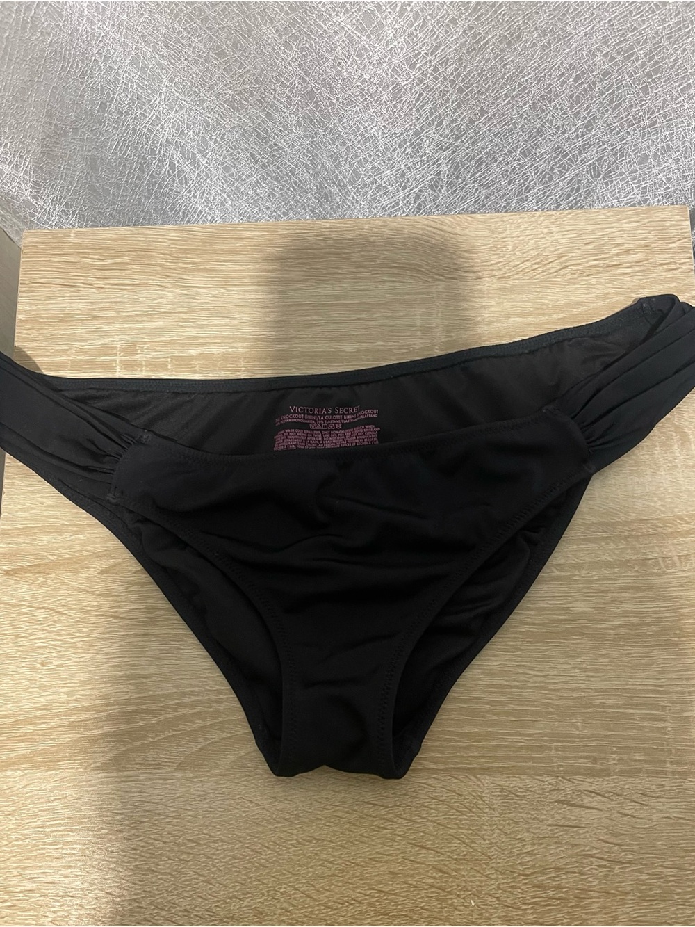 Victoria's Secret Black Bikini Bottom - Low Rise Ruched Sides